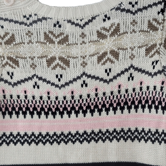 Jessica Simpson Long Sleeve Knit Sweater Dress Tan With Stripes M - Picture 4 of 13